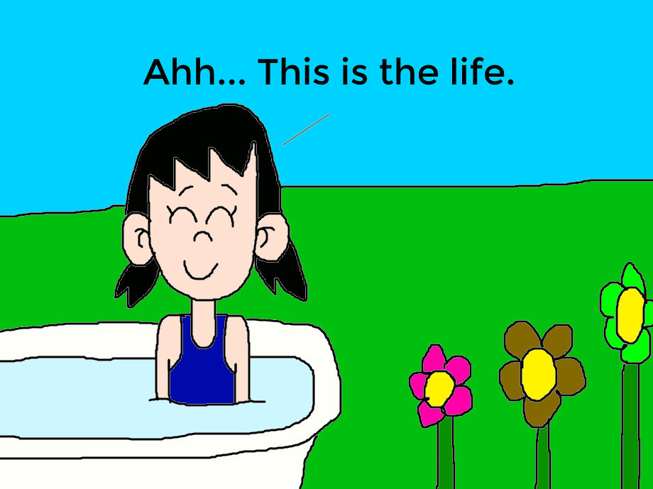 Sue in a Bath next to the Flowers by on DeviantArt