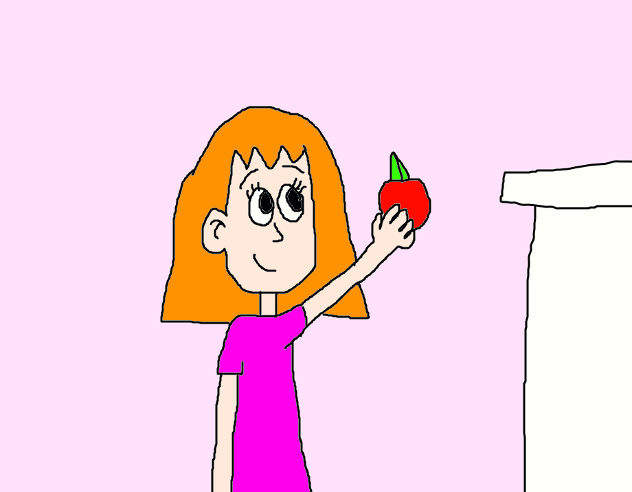 Loretta Giving an Apple for the Teacher by on