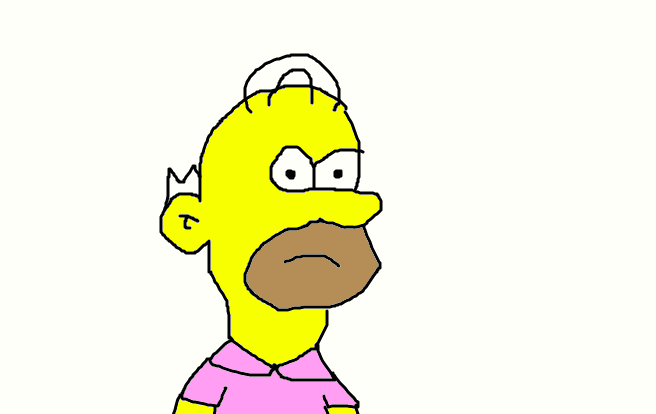 Homer Simpson Wearing a Pink Shirt by 