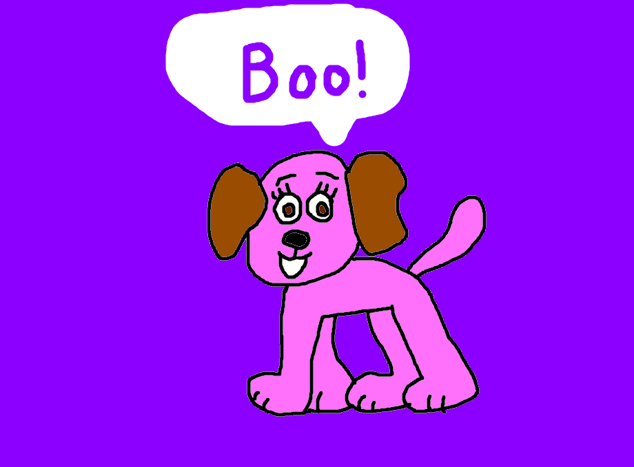 Boo in Dog Form Saying Boo!