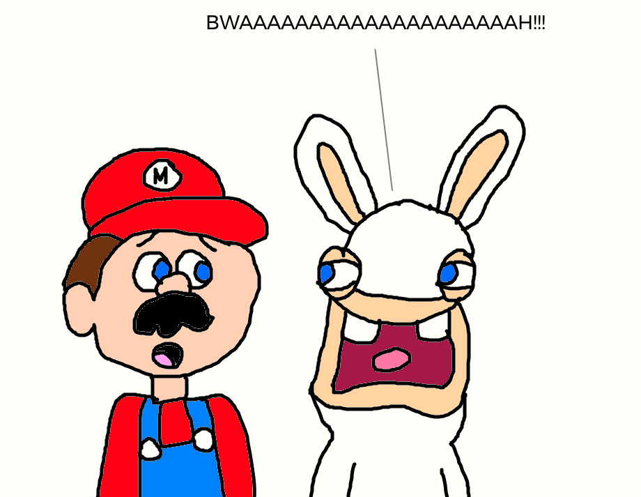 Mario Meeting a Rabbid by MJEGameandComicFan89 on DeviantArt
