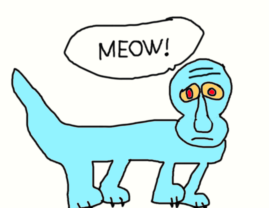Squidward Turned into a Cat! by on DeviantArt