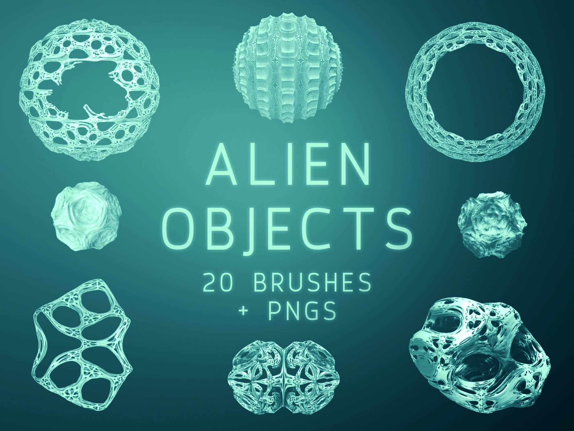 Alien Objects PS Brushes and PNGs (Sets of 20) by oabookcovers on ...