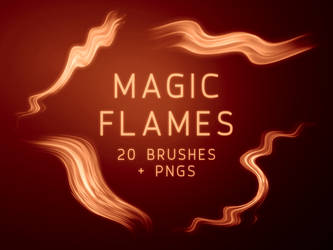 Magic Flames PS Brushes and PNGs (Sets of 20)