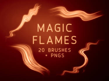 Magic Flames PS Brushes and PNGs (Sets of 20)