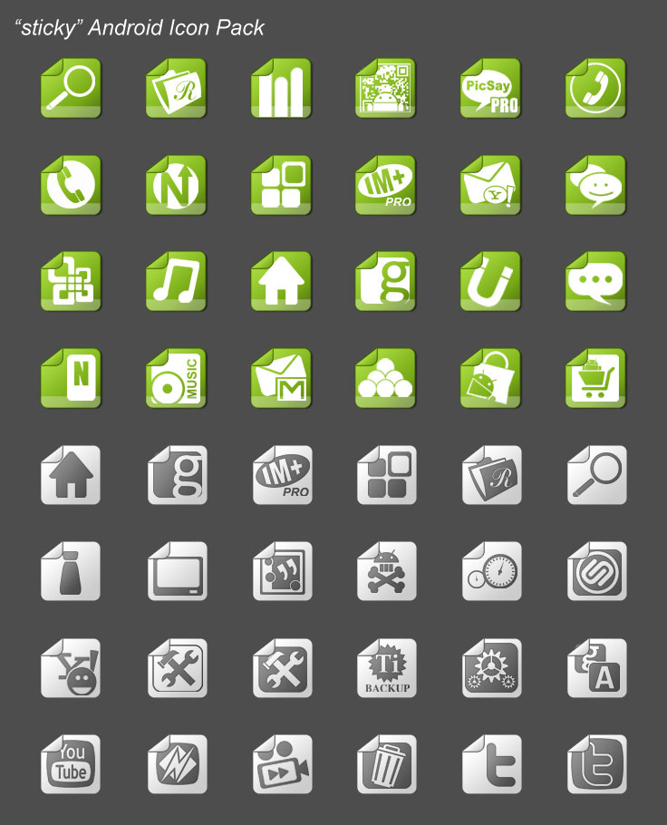 sticky android icon pack