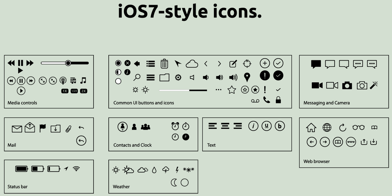 iOS7 style UI flat icons by Dario1crisafulli on DeviantArt