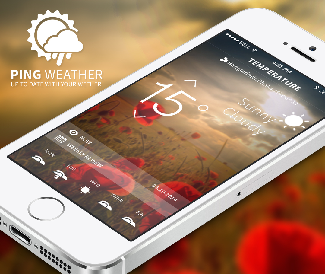 Ping weather ISO app design