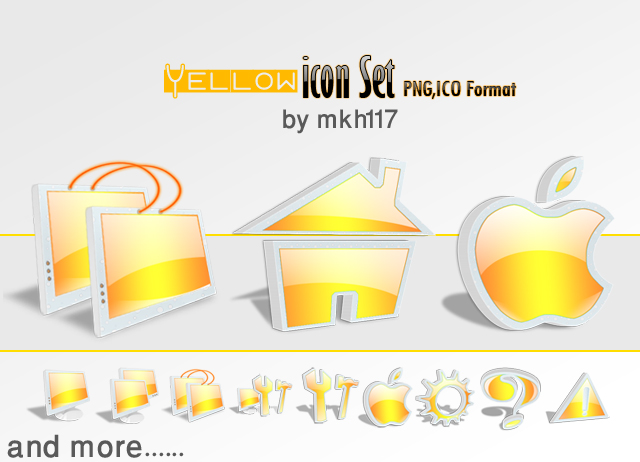 yellow icon set png,ico format