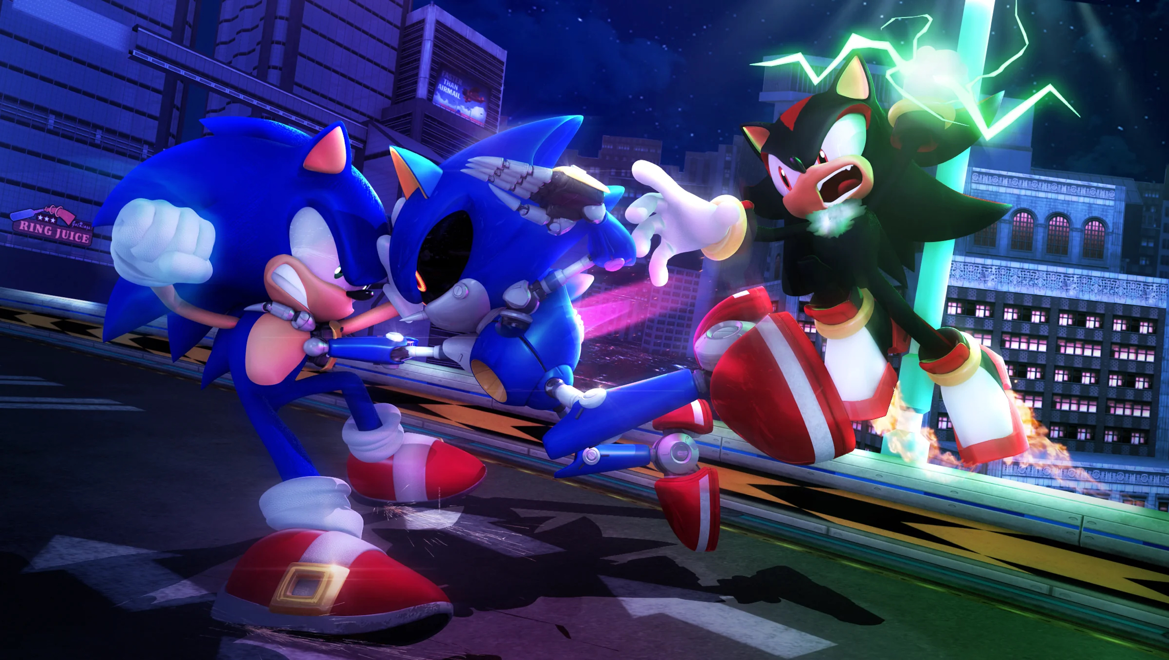 Sonic and Shadow VS Metal Sonic by garzaade000 on DeviantArt