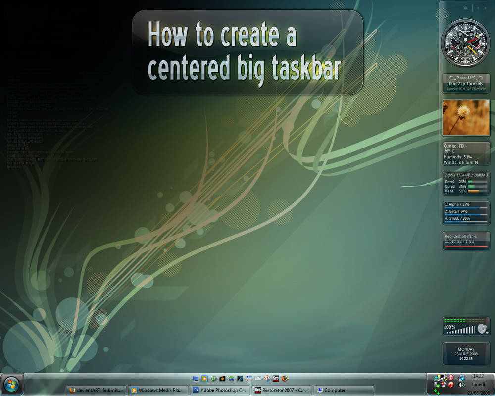 Centered Big Taskbar Trick by Steel89 on DeviantArt