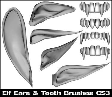 Elf ear and teeth brushes CS3