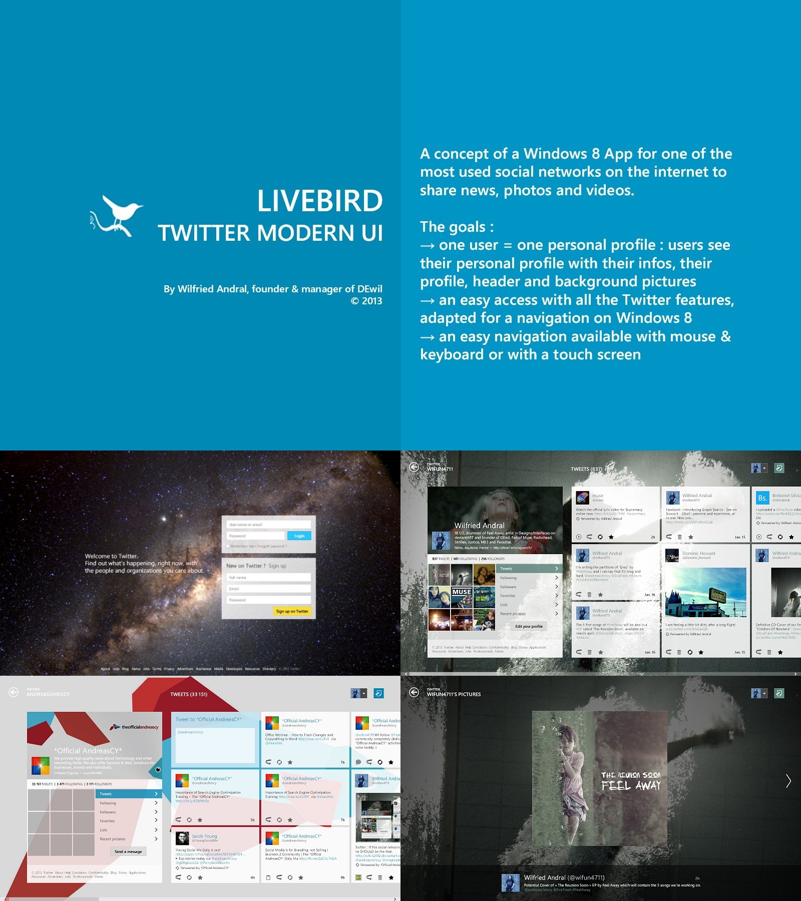 LiveBird - Twitter Modern UI Concept