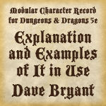 Modular Character Record for D and D fifth edition