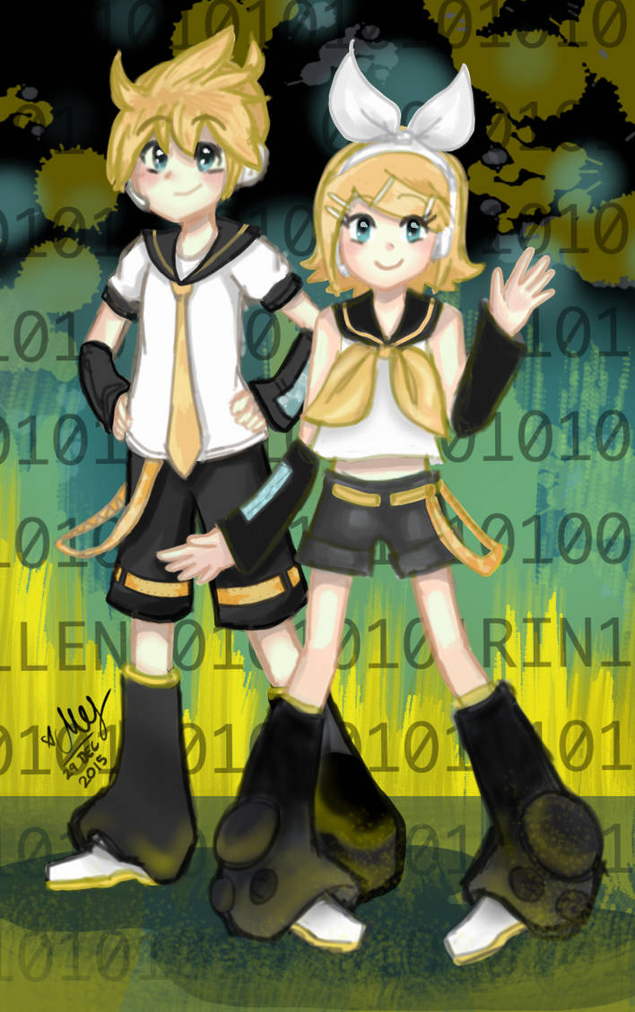 Kagamine Rin and Len by ChocoMeffin on DeviantArt