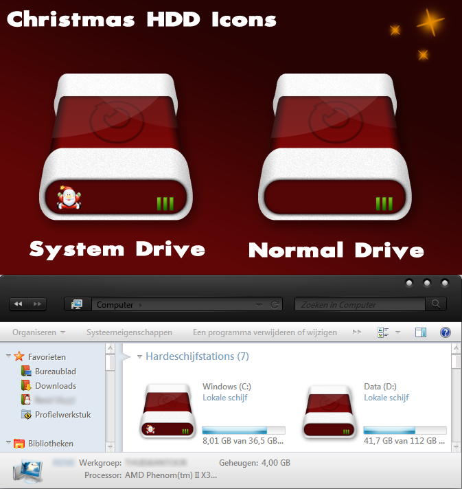 Christmas HDD Icons