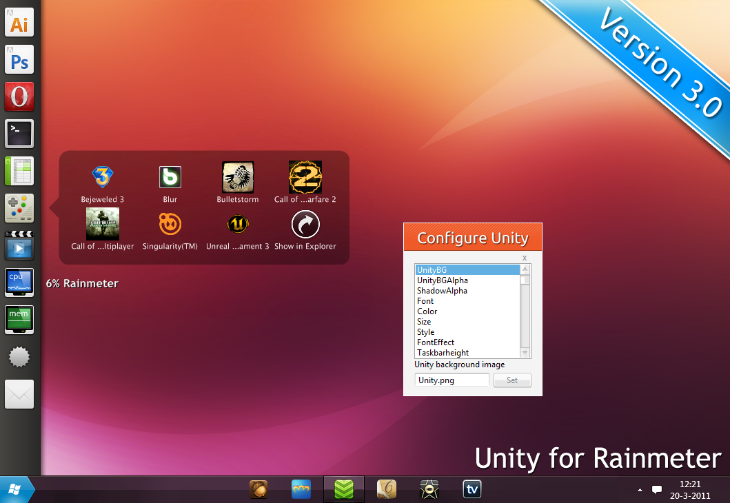 Unity for Rainmeter 3.0