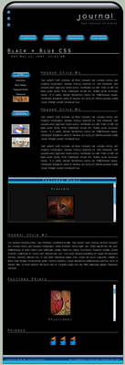 Black + Blue CSS Layout