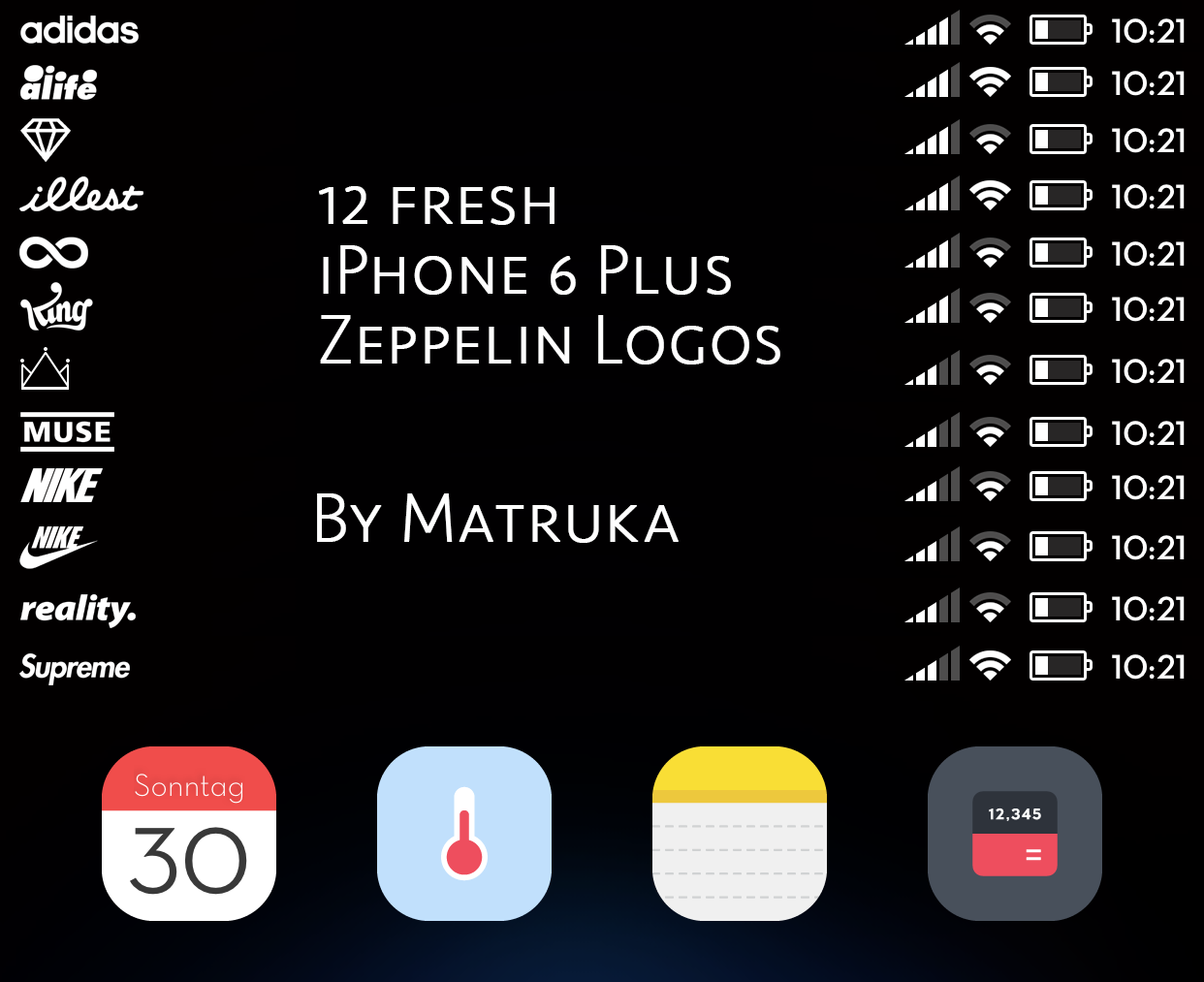 Fresh iPhone 6 Plus Zeppelin Logos