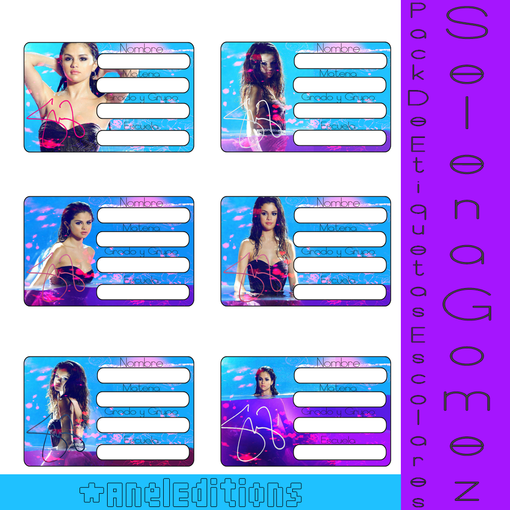 Pack Etiquetas Escolares de Selena Gomez