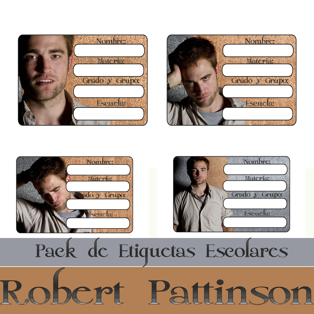 Pack Etiquetas Escolares de Robert Pattinson