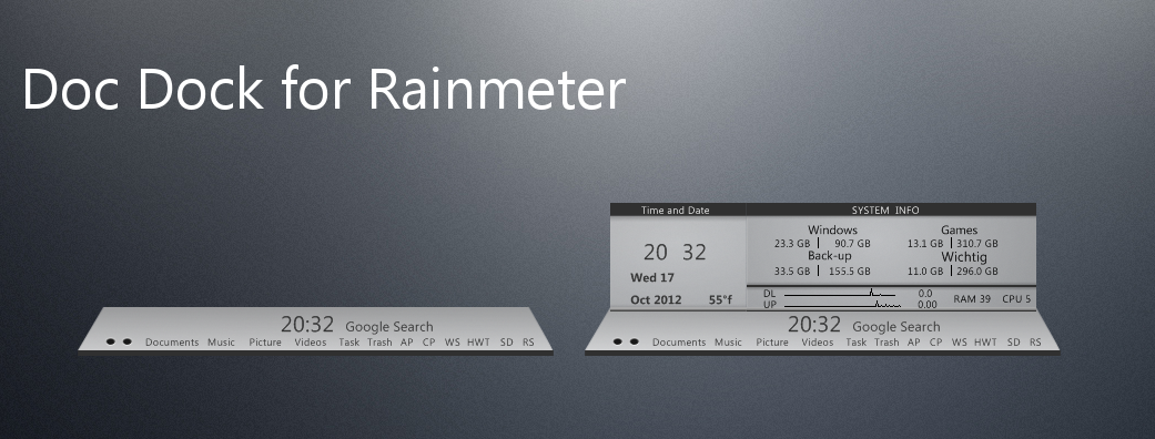 Doc Dock for Rainmeter 17.10.2012