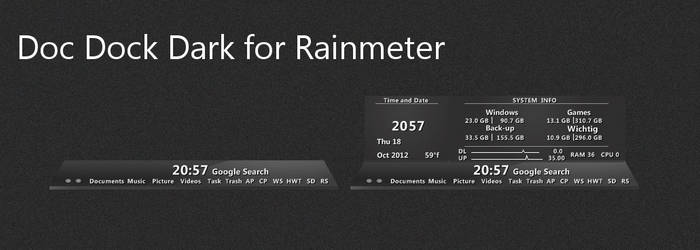 Doc Dock Dark for Rainmeter