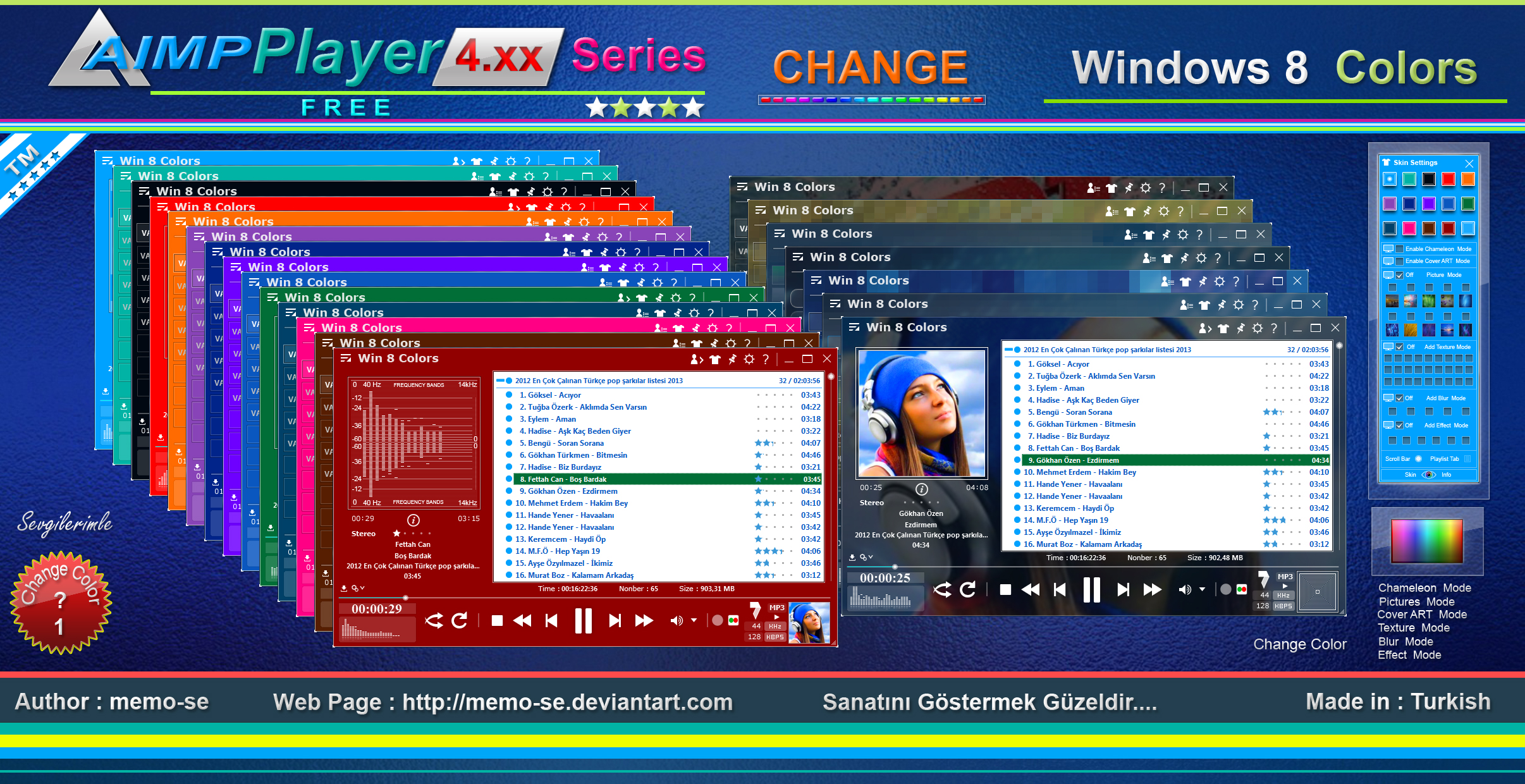 Windows - 8 Colors Skin For Aimp Player