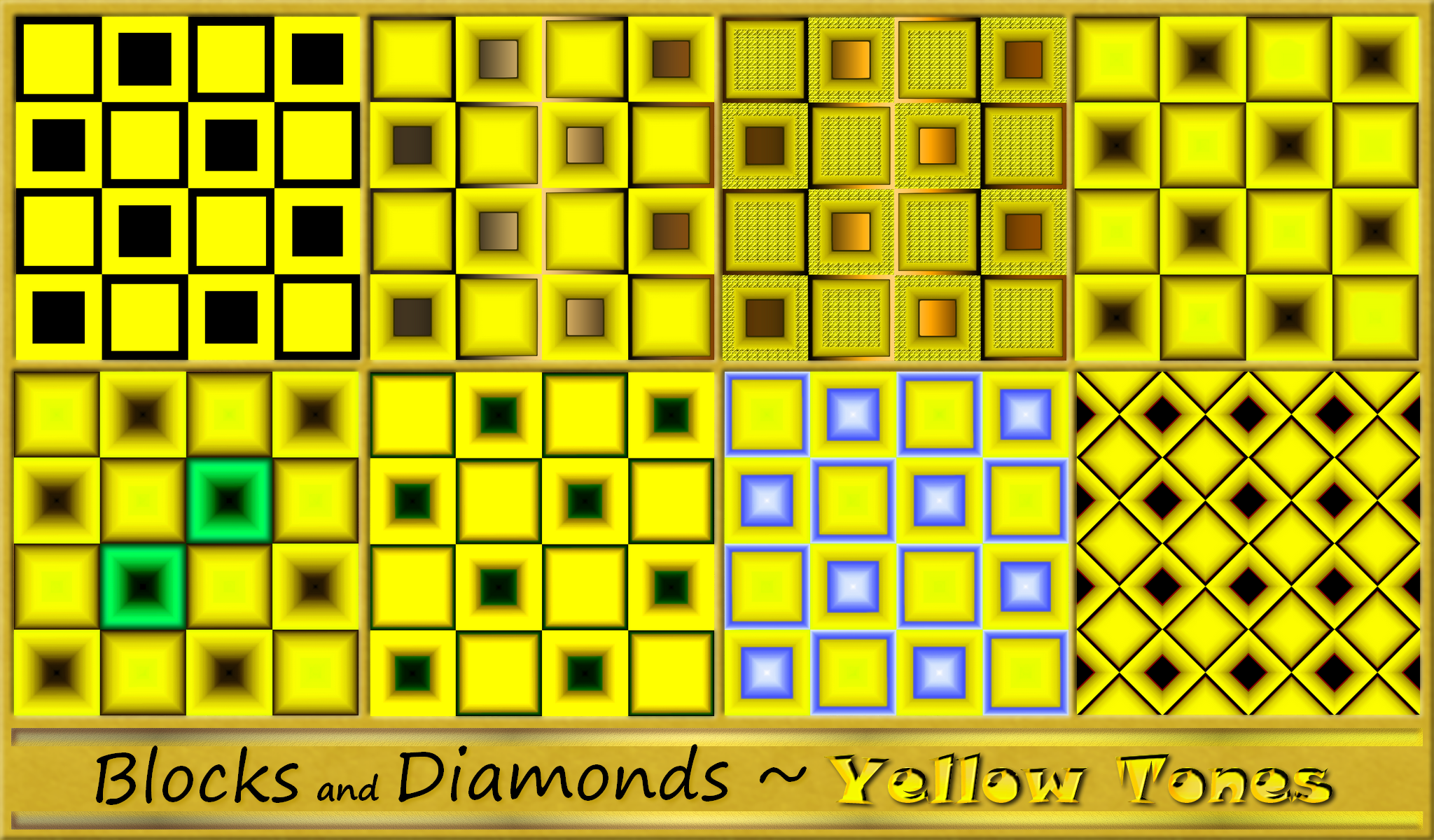 Blocks and Diamonds-Yellow Tones