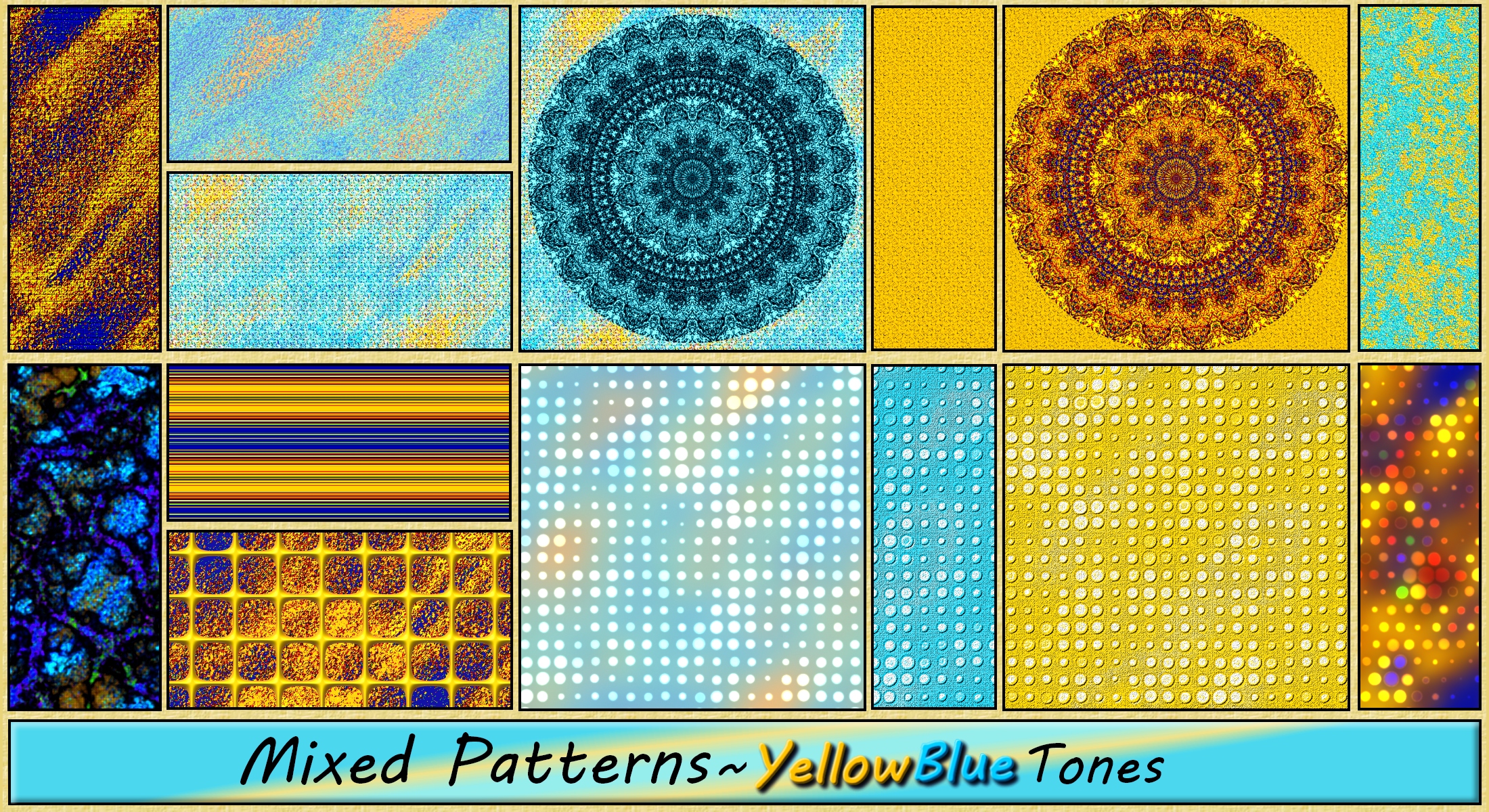 Mixed Patterns-YellowBlue Tones
