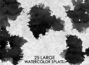 25 Large Watercolor SPLATS