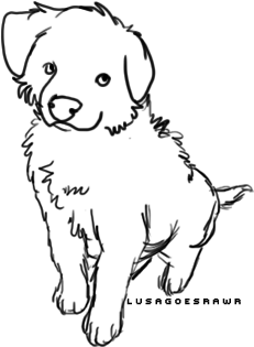 Free Puppy PSD Lineart