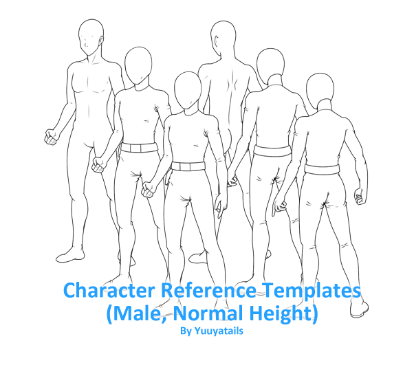 Normal Guy Template Character reference templates (Male, Normal) by Yuuyatails on DeviantArt