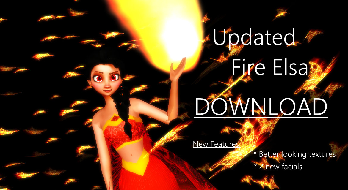 Updated Fire Elsa model for MMD DOWNLOAD!