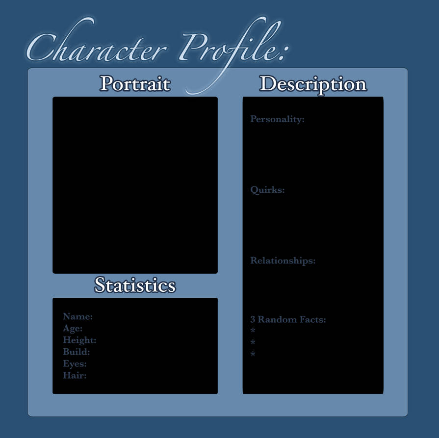 Simple Blue Character Template by ladyashara on DeviantArt