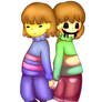 Undertale-Chara and Frisk-Hand holding