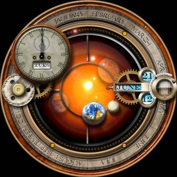 Steampunk Calendar Orrery Yahoo Widget