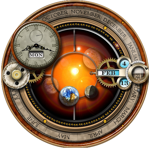 Rainmeter Skin for the Steampunk Orrery and Clock