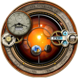 Rainmeter Skin for the Steampunk Orrery and Clock by yereverluvinuncleber