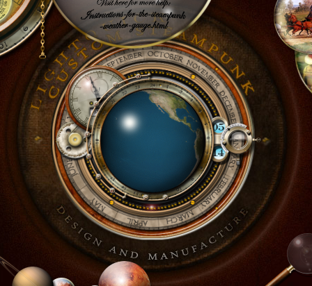 Steampunk Rotating Earth Widget