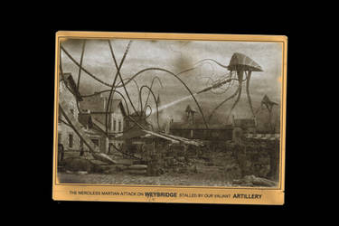 Vintage Postcard Weybridge Attack War of t' Worlds