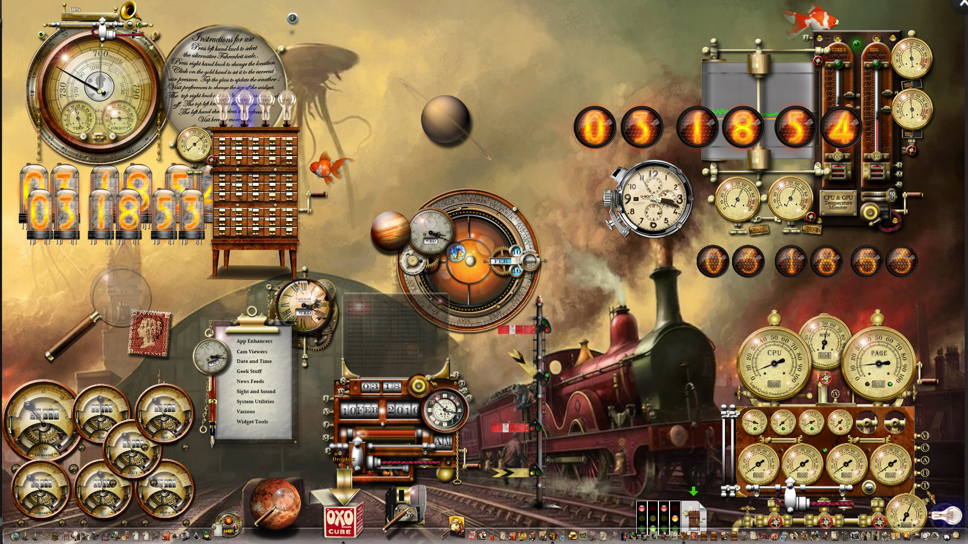 Train Desktop Windows 10 Steampunk to the max!