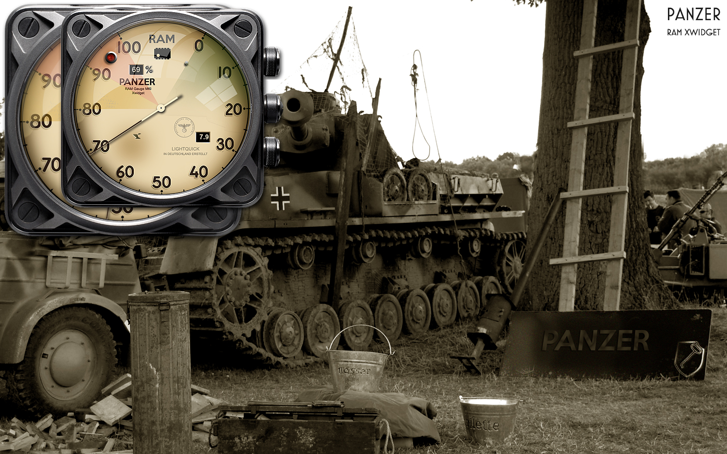 Panzer RAM Gauge Xwidget by yereverluvinuncleber