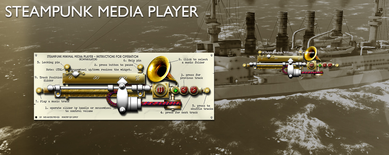 Steampunk Media Player Yahoo Konfabulator Widget