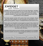 Xwidget Licence Splash Screen Mock Up by yereverluvinuncleber