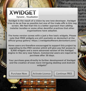 Xwidget Licence Splash Screen Mock Up