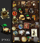 Steampunk Icon Set in PNG format by yereverluvinuncleber