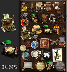 Steampunk icon set in .ICNS format