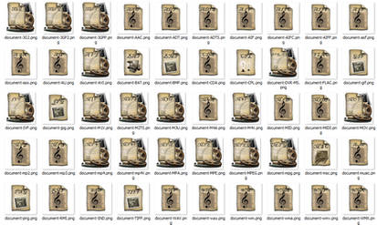 Steampunk audio and video icons PNG format