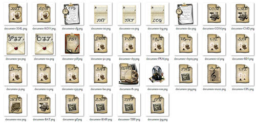 Steampunk EXE image audio/video icons PNG format